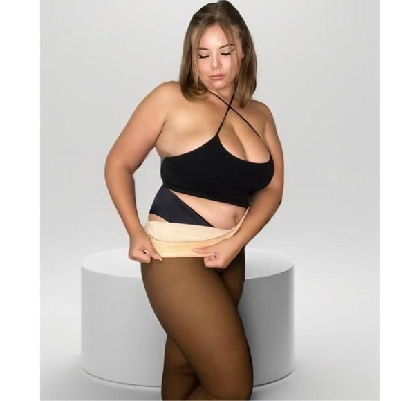 Elegant Brown Fleece Tight - Picture 1 of 5